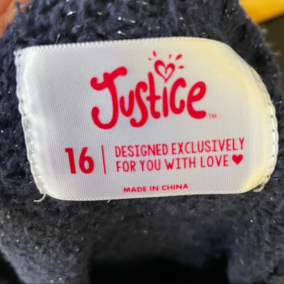 Justice Girls Wolf Crew Neck Pullover Sz 16 - Picture 6 of 7